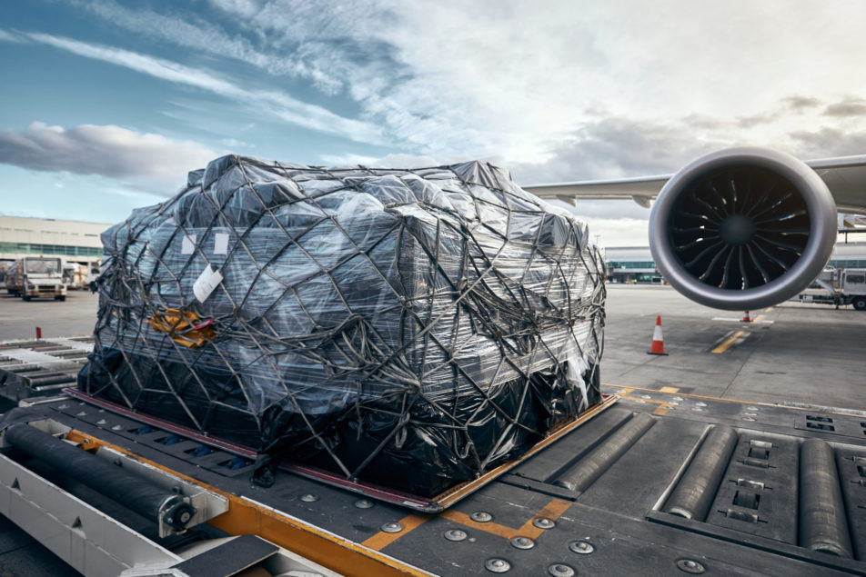 air freight ready to load plane