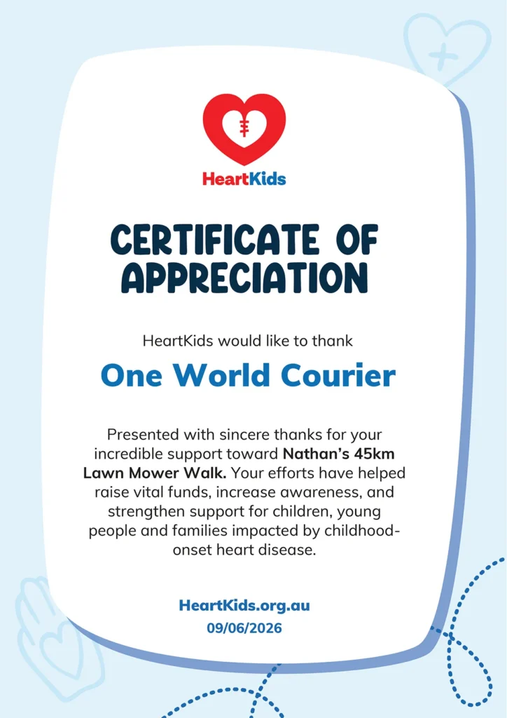 One World Courier Certificate