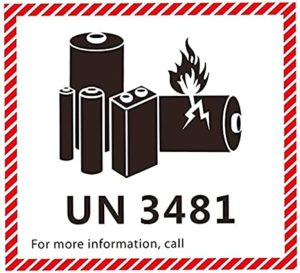dangerous goods sample sticker UN3481